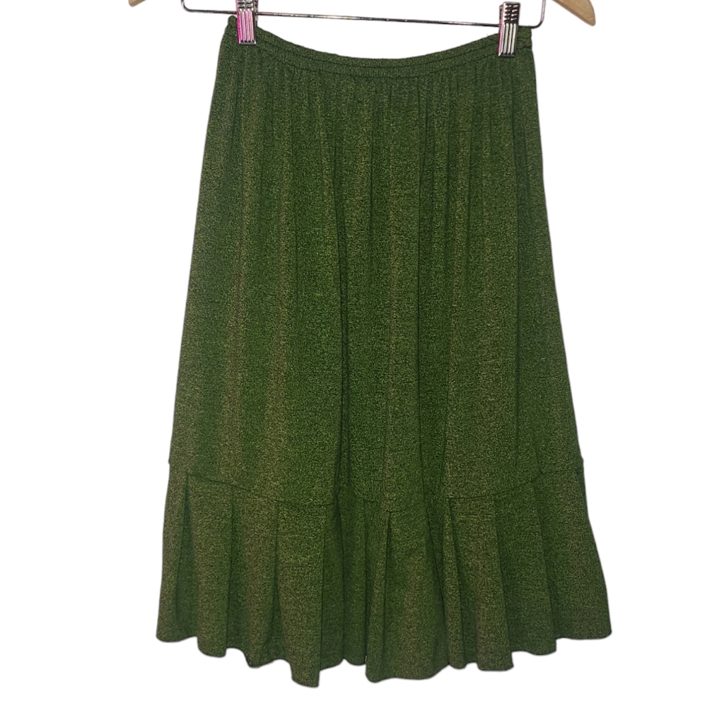 De Anabel Fashion women's Heather Green trumpet hem skirt size L